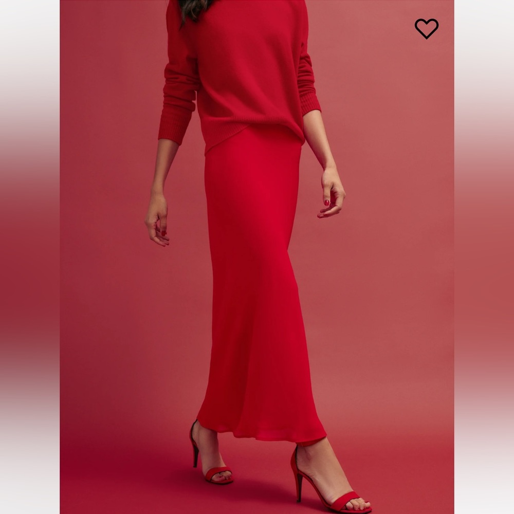 Reformation Red Midi Skirt